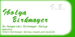 ibolya birkmayer business card